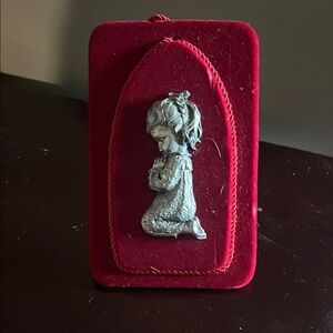 Vintage Red Velvet Prayer Plaque